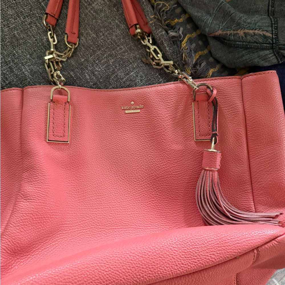 Kate Spade Coral Shoulder Bag with Tassel